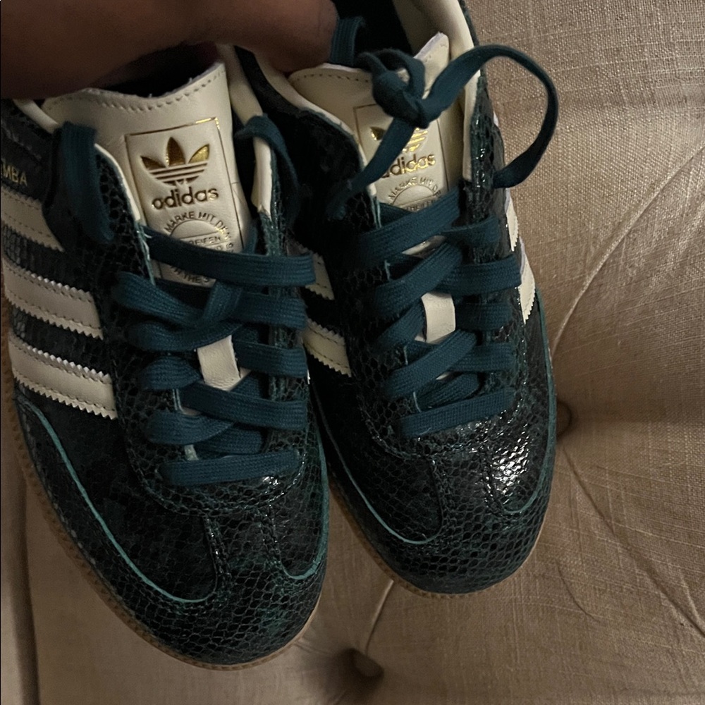 Adidas Samba Teal and White Sneakers - Picture 2 of 2